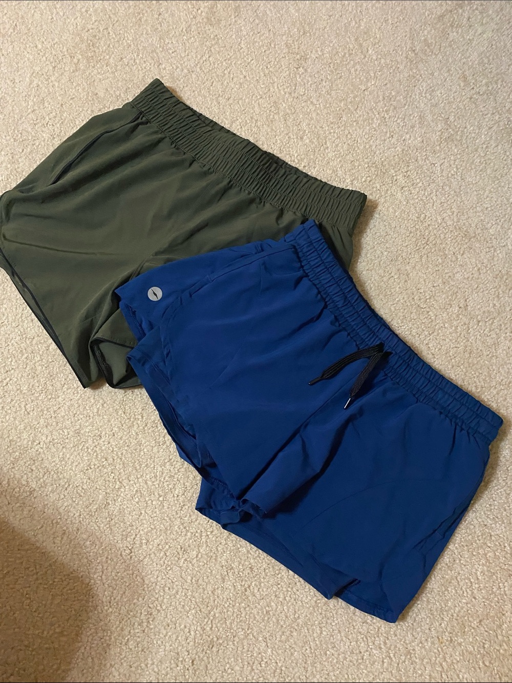 Avia Olive Green and Royal Blue Women's Athletic Shorts Set